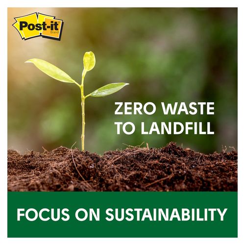 Post-It Notes 654-1T 76x76mm Recycled Yellow Pack 16