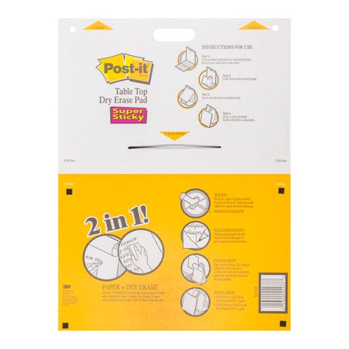 Post-It 563DE Super Sticky Table Top Easel Pad with Dry Erase 508 x 584mm
