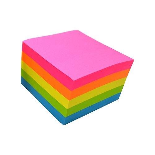 Rainbow Repositionable Sticky Notes 76x76mm Fluoro Assorted 500/Sheets