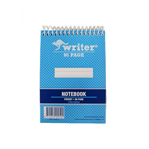 Writer Spiral Notebook Pocket 90 Page - Blue Ink Group