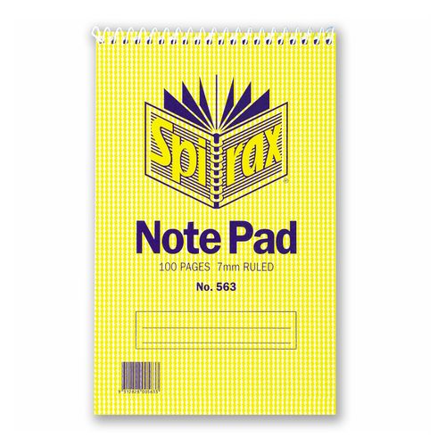 Spirax 563 Notebook Reporters 200x127mm 100 Page T/O