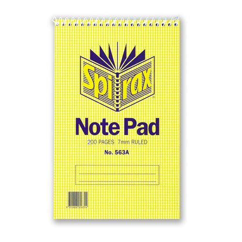 Spirax 563A Notebook Reporters 200x127mm 200 Page T/O