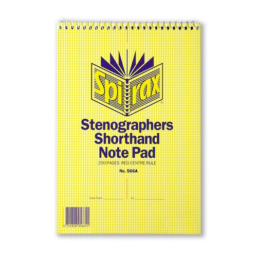 Spirax 566A Notebook Stenographers 225x152mm 200 Page T/O