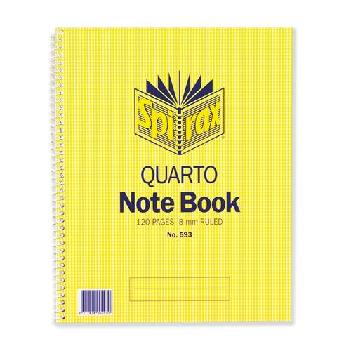 Spirax 593 Notebook Quarto 252x200mm 120 Page S/O