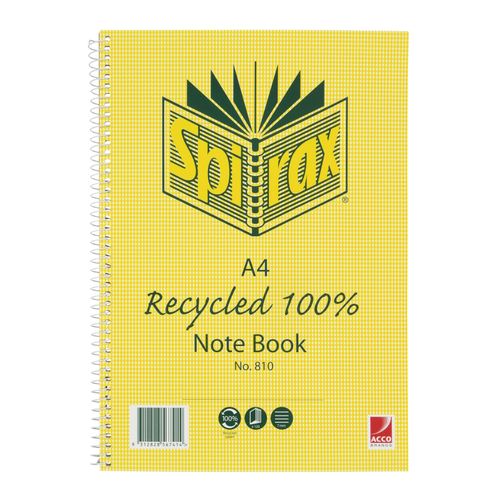Spirax 810 Recycled Notebook A4 120 Page