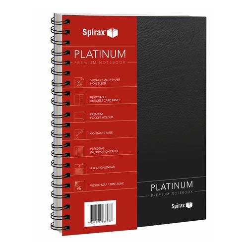 Spirax 400 Platinum A4 200 Page Notebook Black