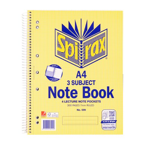 Spirax 599 3 Subject Notebook A4 300 Page