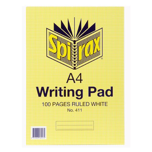 Spirax 411 Writing Pad A4 100 Page Ruled