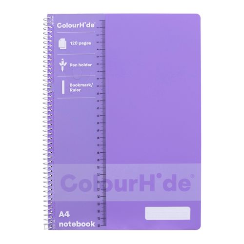 Colourhide Spiral Notebook A4 120 Page Purple