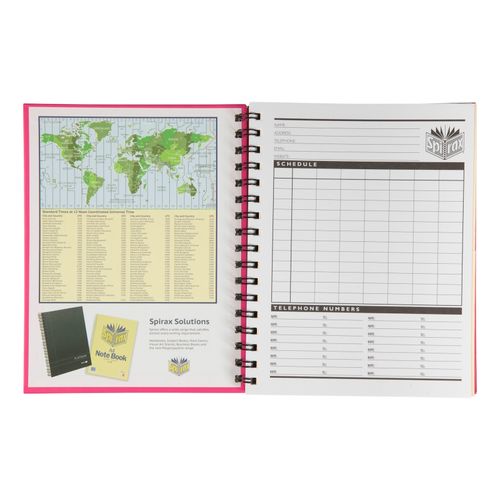 Spirax 511 A5 Hard Cover Book 225x175mm 200 Page Pink