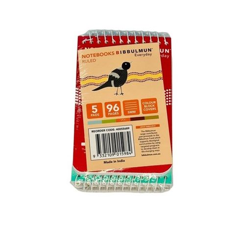 Bibbulmun Assorted Pocket Notebooks 96 Pages 5mm Ruled Pack 5