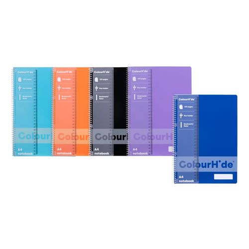 Colourhide Spiral Notebook A4 120 Page Assorted Colours