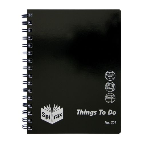 Spirax 701 Things To Do Notebook A5 96 Page