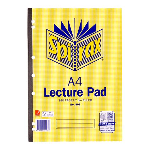 Spirax 907 Lecture Pad A4 140 Page