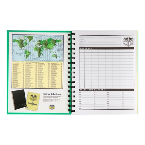Spirax 511 A5 Hard Cover Book 225x175mm 200 Page Green