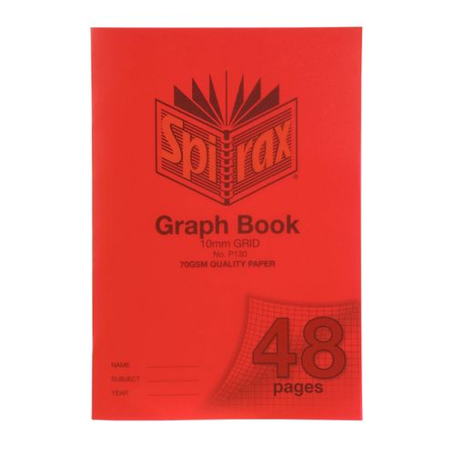 Spirax Book Graph A4 10mm With Margin Stapled 48 Page PP Cover 56130P