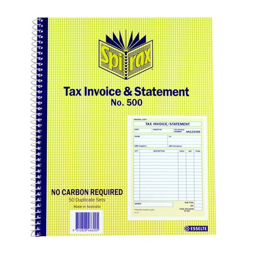 Spirax 502 Tax Invoice/Statement Book 250x200mm