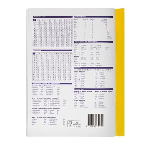 Spirax Graph Book A4 8mm With Margin Stapled 64 Page PP Cover