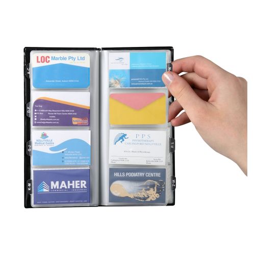 Marbig Business Card Holder Indexed 96cap