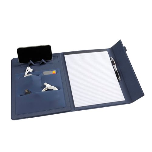 Marbig Professional Compendium A4 Navy Blue with Phone Stand