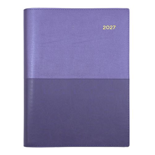 2027 Collins Vanessa Diary A4 Day to a Page 145 Purple