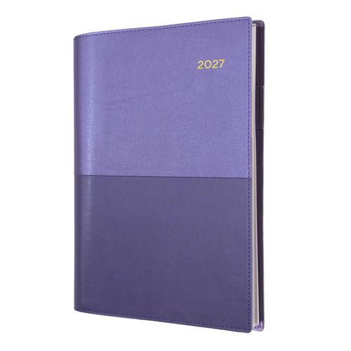 2027 Collins Vanessa Diary A4 Day to a Page 145 Purple