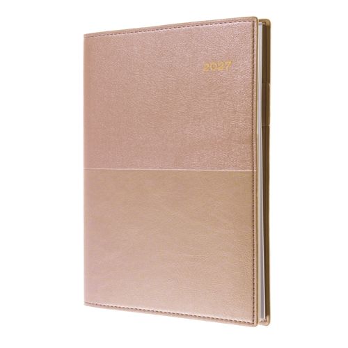 2027 Collins Vanessa Diary A4 Week to a View 345 Rose Gold