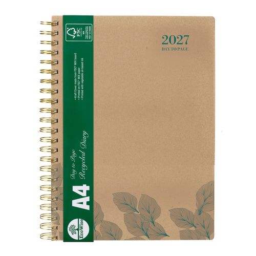 2027 Ecowise Recycled Diary A4 Day To A Page
