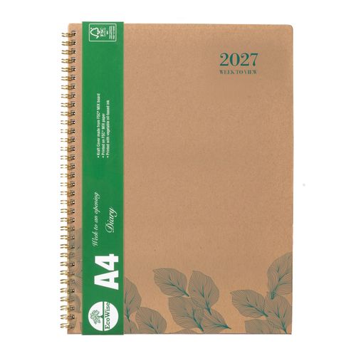 2027 Ecowise Recycled Diary A4 Week To An Opening