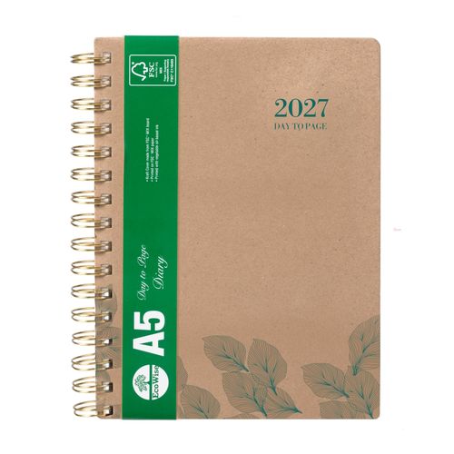 2027 Ecowise Recycled Diary A5 Day To A Page