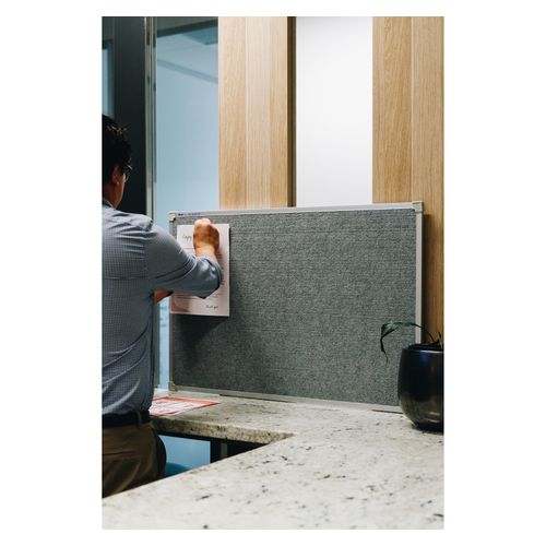 Quartet Penrite Bulletin Board Fabric 600x900mm Silver