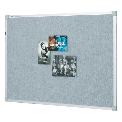 Quartet Penrite Bulletin Board Fabric 900x1200mm Silver