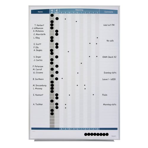 Quartet Planner Board Matrix In/Out 580x865mm