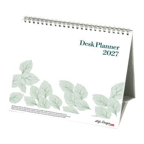 2027 Life Design by Sasco Willow Planner Tri-Fold Desk 210x180mm