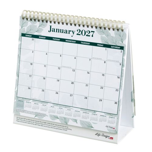 2027 Life Design by Sasco Willow Planner Tri-Fold Desk 210x180mm