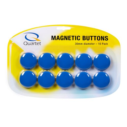 Quartet Magnet Buttons 30mm Blue Pack 10