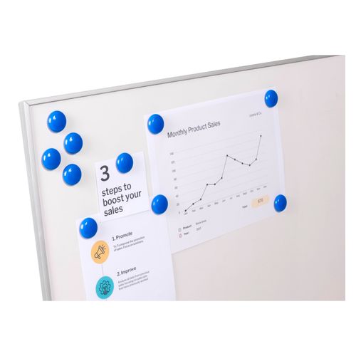 Quartet Magnet Buttons 30mm Blue Pack 10