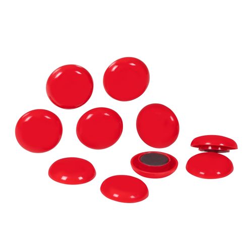 Quartet Magnet Buttons 30mm Red Pack 10