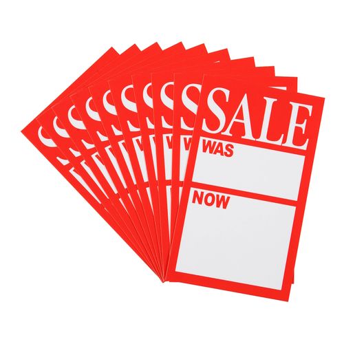 Quikstik Display Tickets Was/Now 75x125mm Pack 120