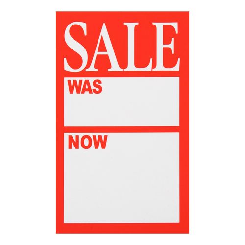 Quikstik Display Tickets Was/Now 75x125mm Pack 120
