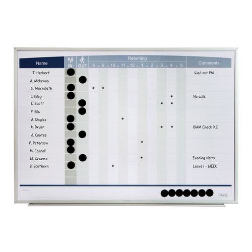 Quartet Planner Board Matrix In/Out 410x580mm