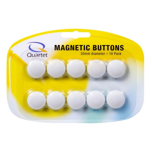Quartet Magnet Buttons 20mm White Pack 10