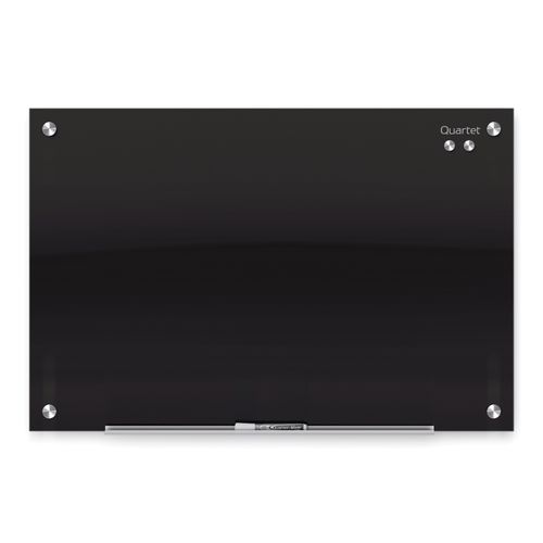 Quartet Infinity Glass Board 450x600mm Black Magnetic