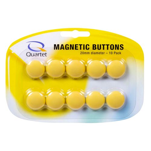 Quartet Magnet Buttons 20mm Yellow Pack 10