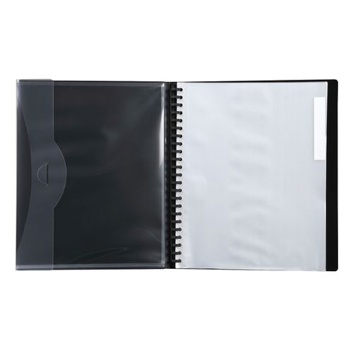 Marbig Professional Refillable Display Book 20 Pocket Black With Wallet