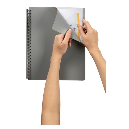 Marbig Display Book A4 Refillable 20 Pocket Grey