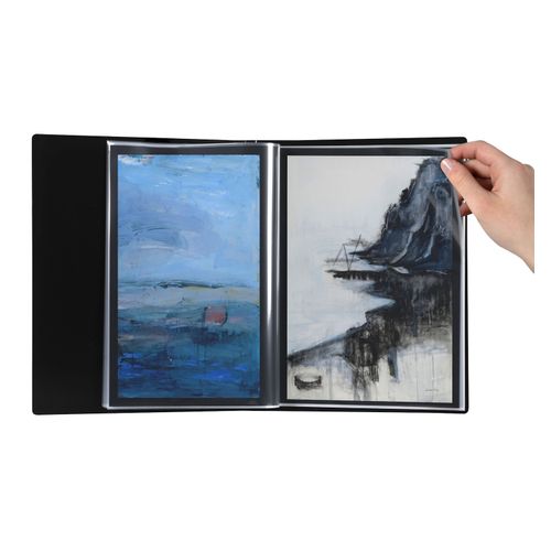 Marbig Refillable Display Book A3 20 Pockets Black