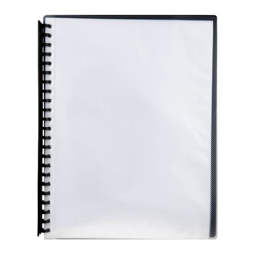 Marbig Display Book A4 Refillable 20 Pocket Clear/Black