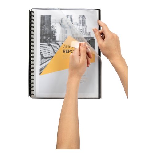 Marbig Display Book A4 Refillable 20 Pocket Clear/Black