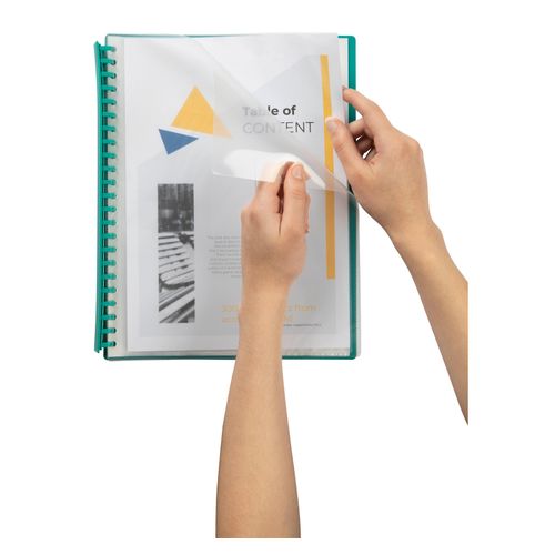 Marbig Display Book A4 Refillable 20 Pocket Clear/Green